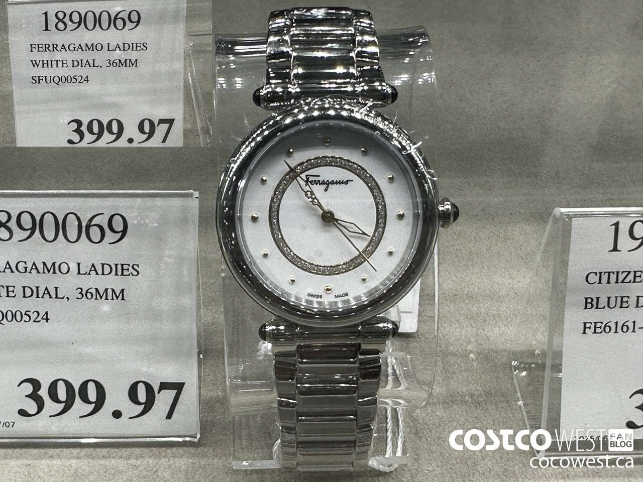 1890069 FERRAGAMO LADIES WHITE DIAL, 36MM SFUQ00524 $399.97