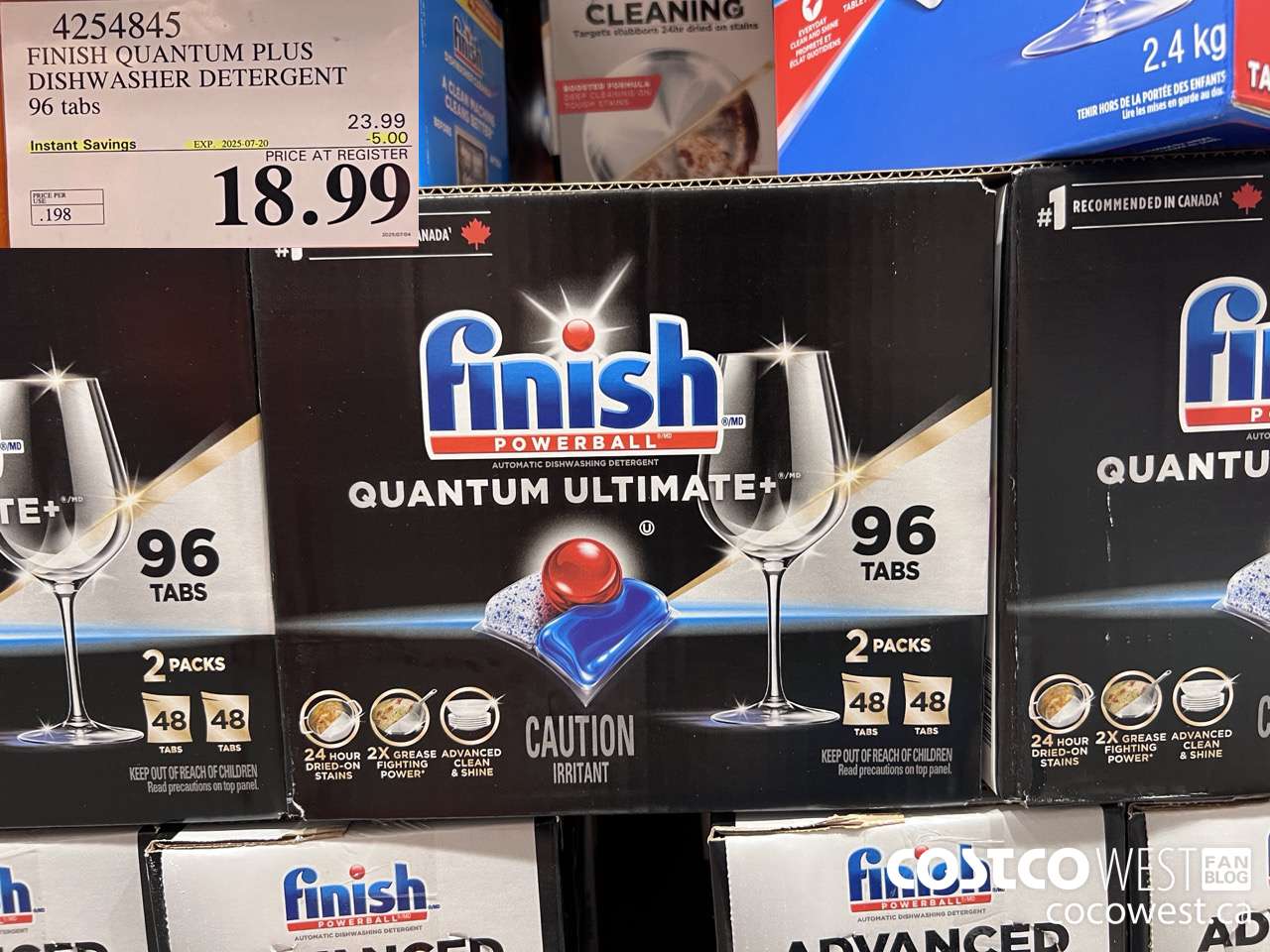 4254845 FINISH QUANTUM PLUS DISHWASHER DETERGENT 96 TABS ($5.00 INSTANT SAVINGS EXPIRES ON 2025-07-20) $18.99