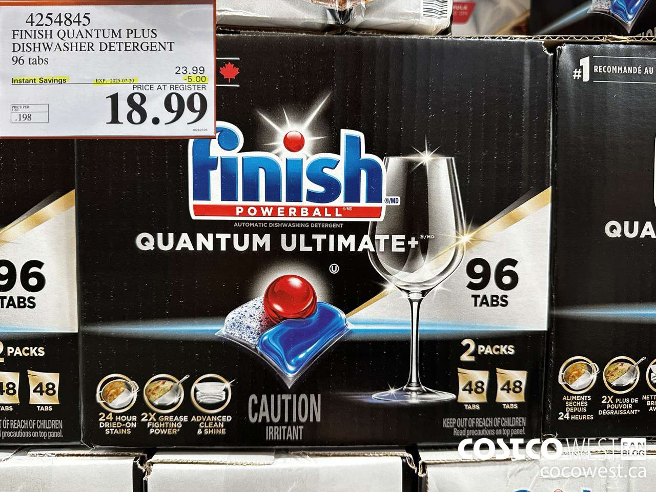 4254845 FINISH QUANTUM PLUS DISHWASHER DETERGENT 96 TABS ($5.00 INSTANT SAVINGS EXPIRES ON 2025-07-20) $18.99