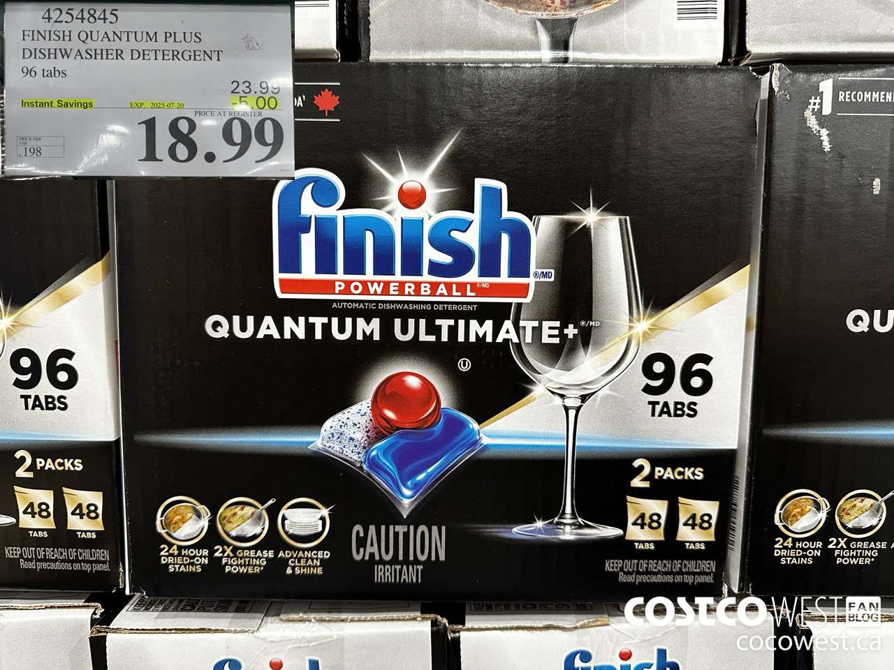 4254845 FINISH QUANTUM PLUS DISHWASHER DETERGENT 96 TABS ($5.00 INSTANT SAVINGS EXPIRES ON 2025-07-20) $18.99