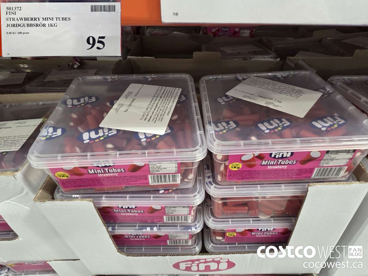 501372 FINI STRAWBERRY MINI TUBES JORDGUBBSROR 1KG $95.00