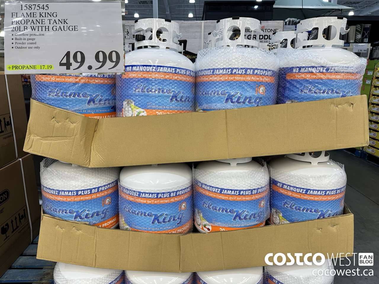 1587545 FLAME KING PROPANE TANK 20LB WITH GAUGE $49.99