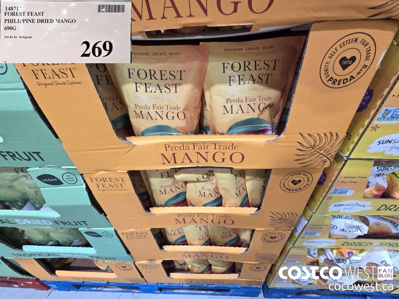 148712 FOREST FEAST PHILIPPINE DRIED MANGO 690G $269.00