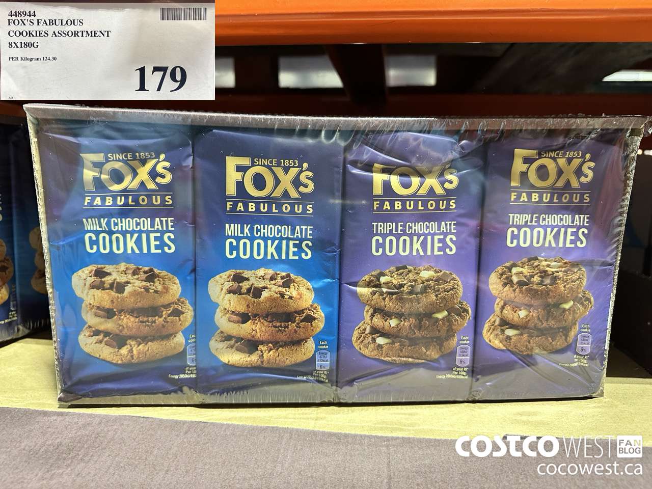 448944 FOX'S FABULOUS COOKIES ASSORTMENT 8 X 180G $179.00