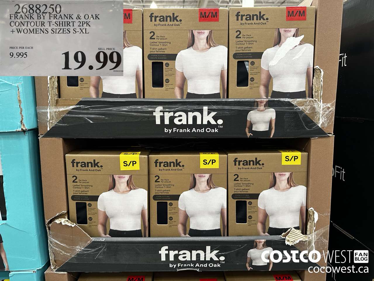 2688250 FRANK BY FRANK & OAK COUNTOUR T-SHIRT 2PK WOMENS SIZES S-XL $19.99