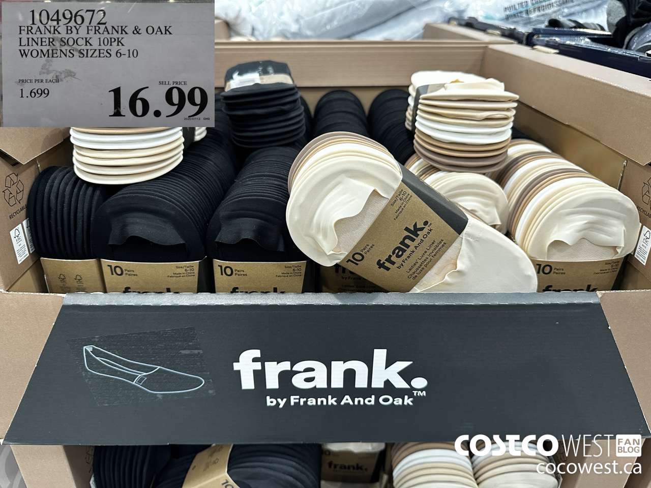 1049672 FRANK BY FRANK & OAK LINER SOCK 10PK WOMENS SIZES 6-10 $16.99