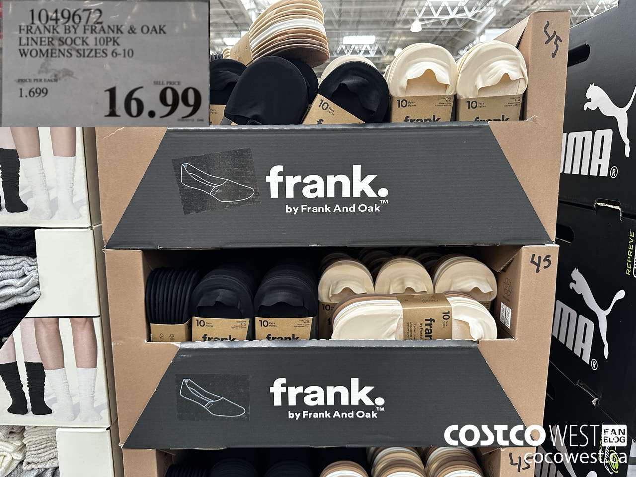 1049672 FRANK BY FRANK & OAK LINER SOCK 10PK WOMENS SIZES 6-10 $16.99