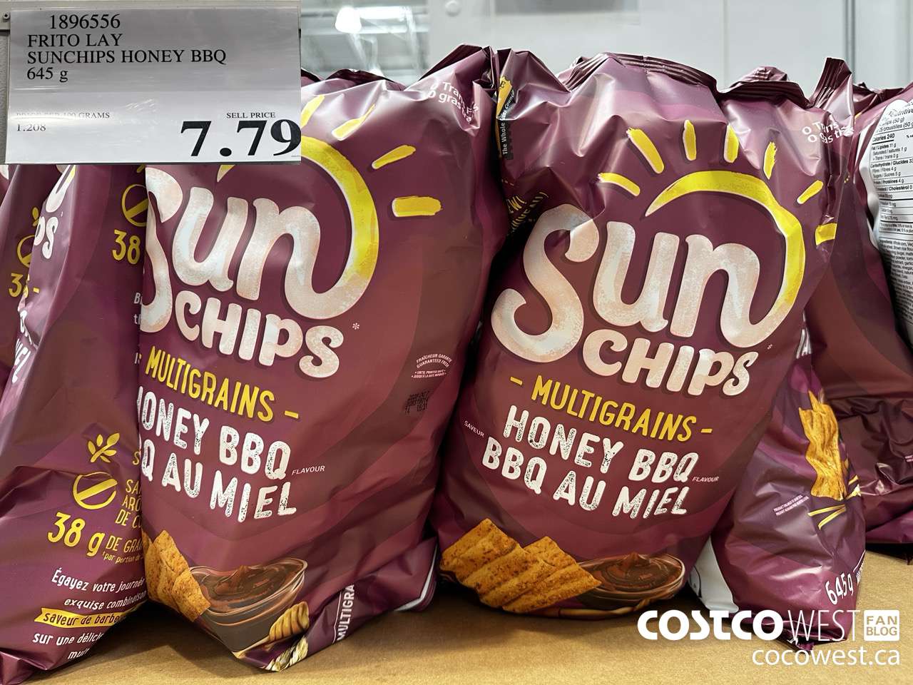 1896556 FRITO LAYS SUNCHIPS HONEY BBQ 645G $7.79
