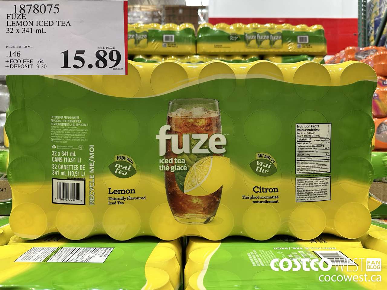 1878075 FUZE LEMON ICED TEA 32 X 341 ML $15.89