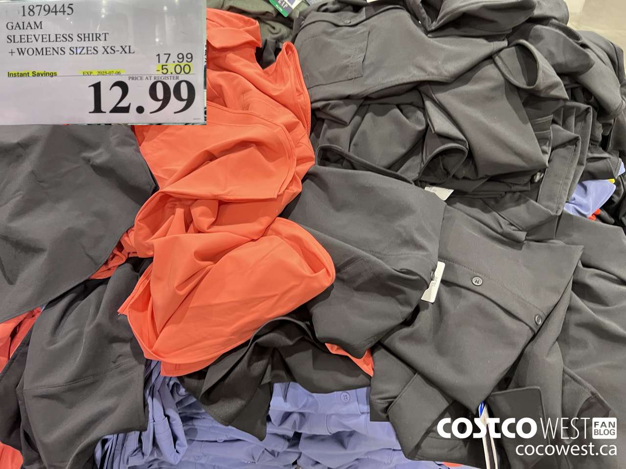 1879445 GAIAM SLEEVELESS SHIRT WOMENS SIZES XS-XL ($5.00 INSTANT SAVINGS EXPIRES ON 2025-07-06) $12.99