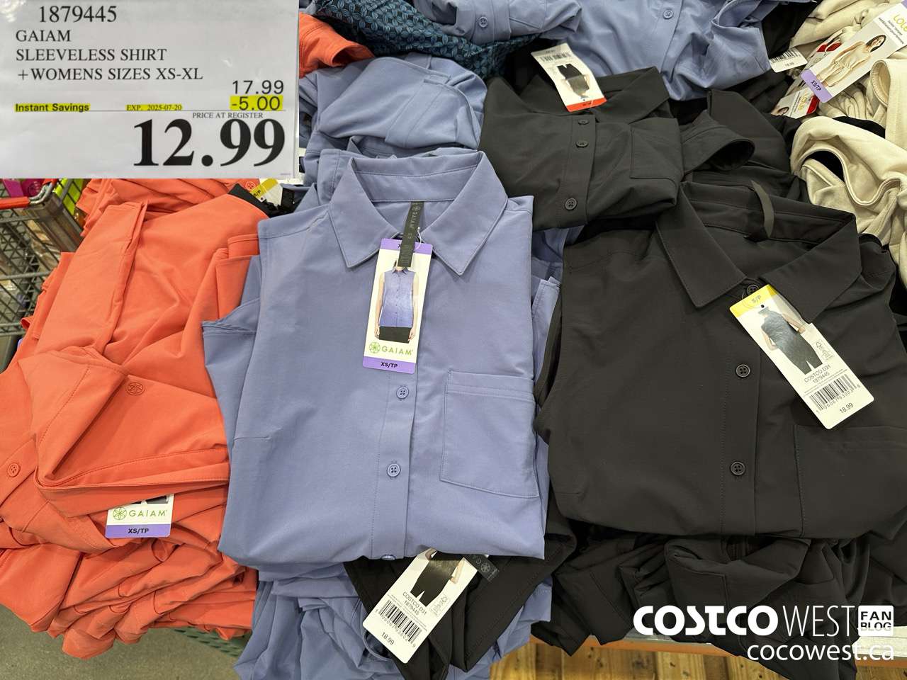 1879445 GAIAM SLEEVELESS SHIRT WOMENS SIZES XS-XL ($5.00 INSTANT SAVINGS EXPIRES ON 2025-07-20) $12.99