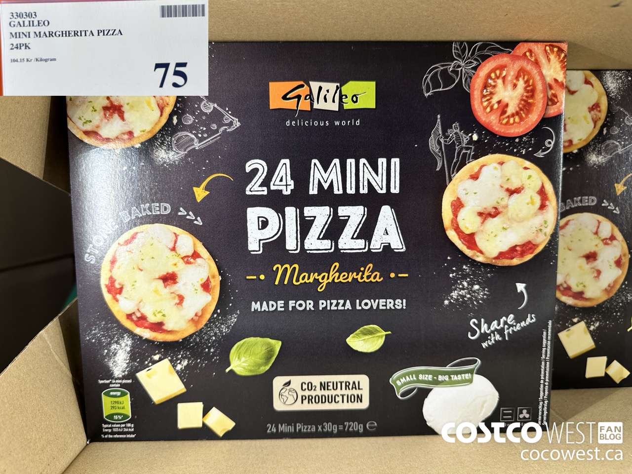 330303 GALILEO MINI MARGHERITA PIZZA 24PK $75.00