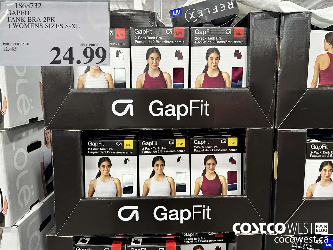 1868732 GAPFIT TANK BRA 2PK WOMENS SIZES S-XL $24.99