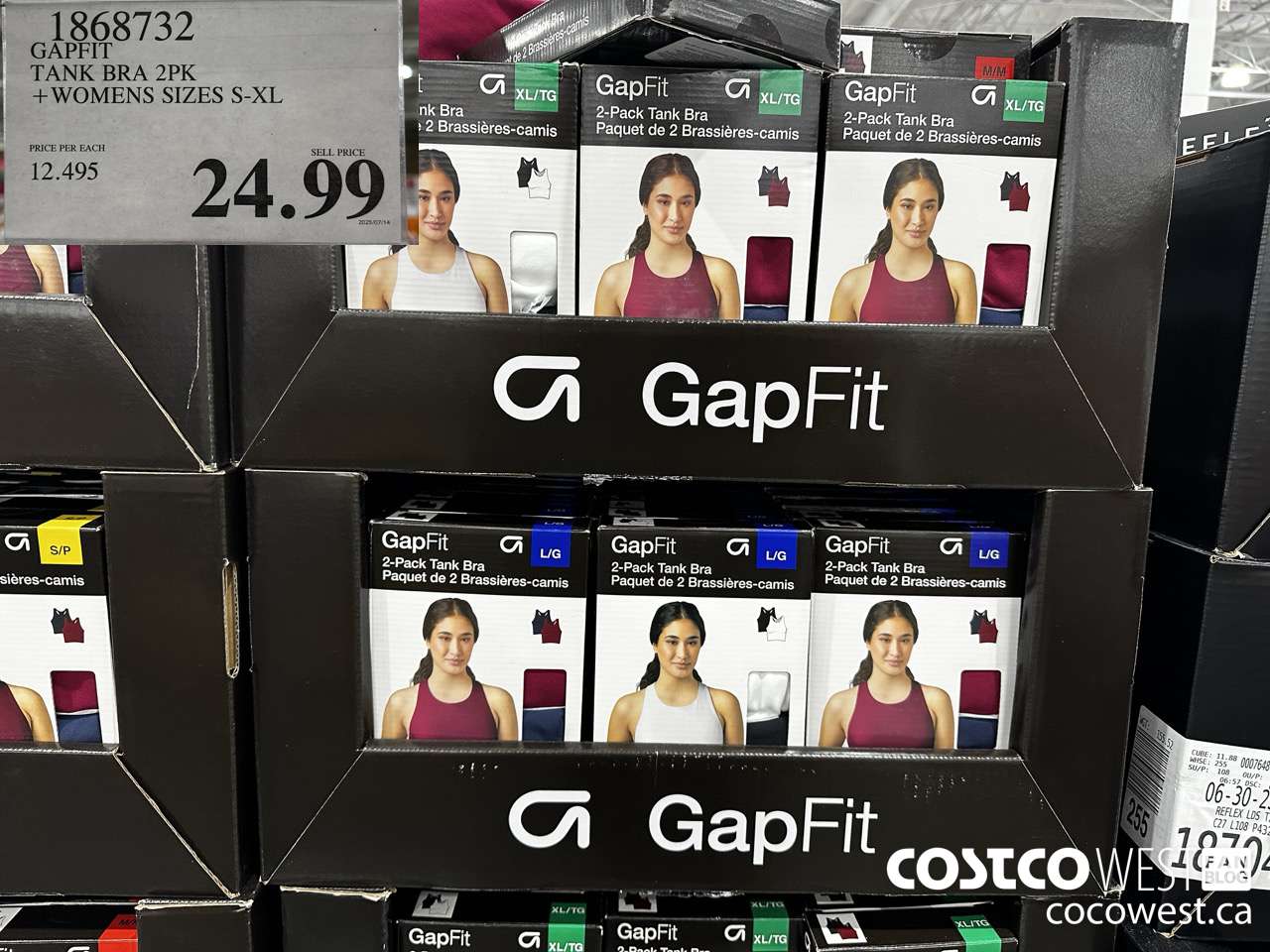 1868732 GAPFIT TANK BRA 2PK WOMENS SIZES S-XL $24.99