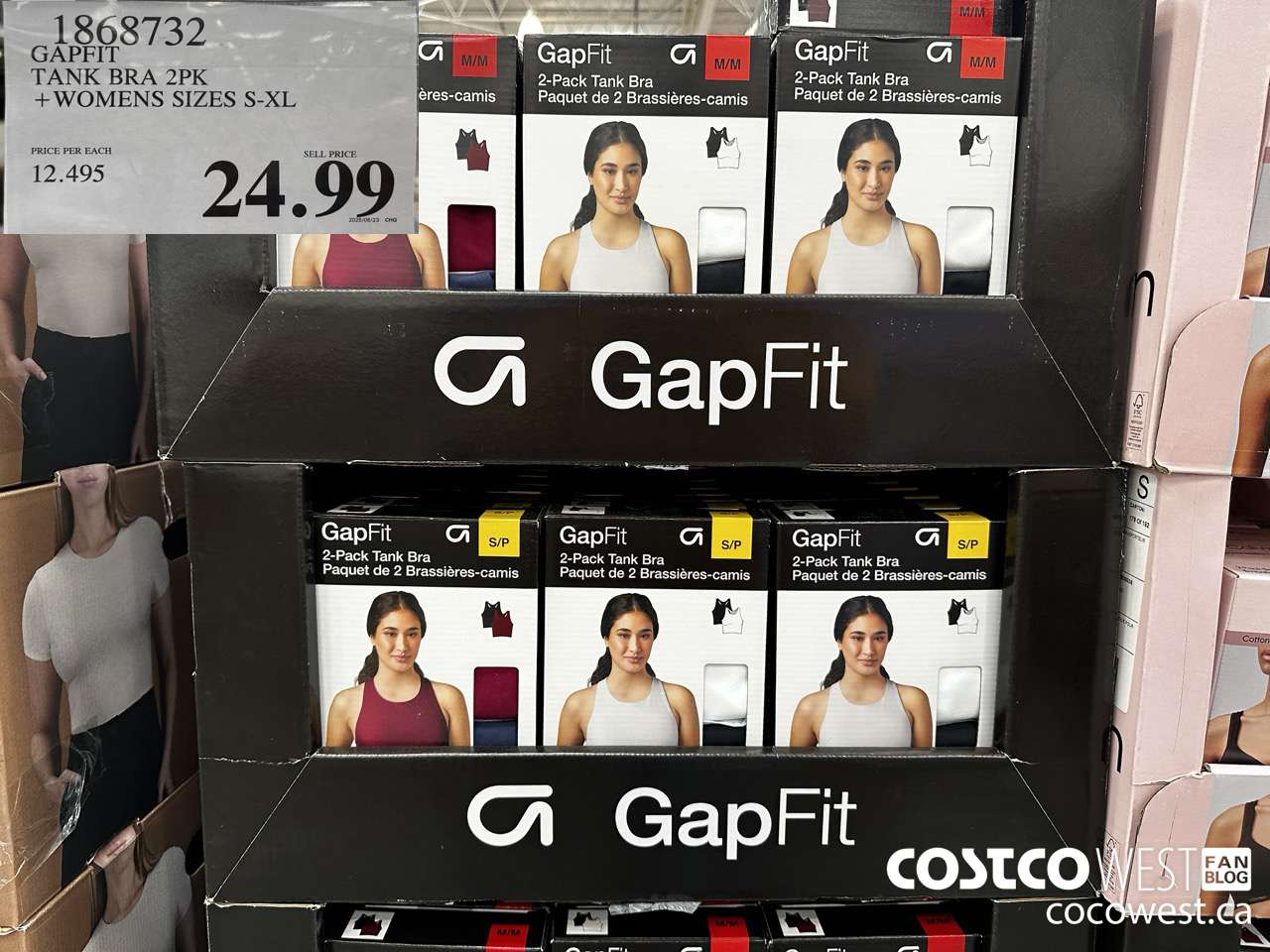 1868732 GAPFIT TANK BRA 2PK WOMENS SIZES S-XL $24.99
