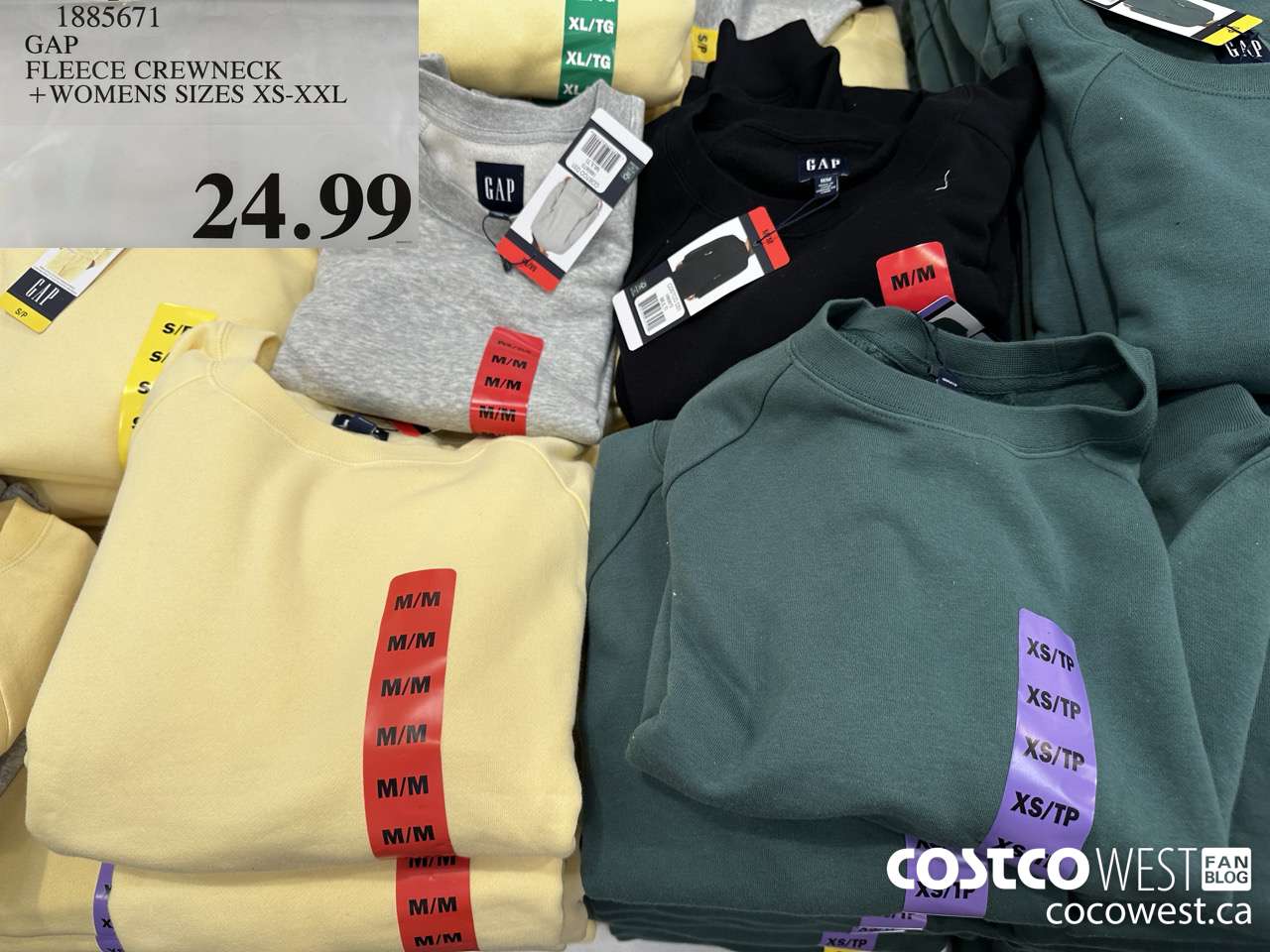 1885671 GAP FLEECE CREWNECK WOMENS SIZES XS-XXL  $24.99