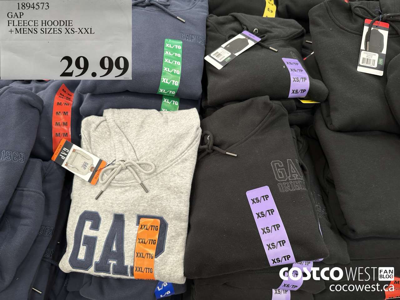 1894573 GAP FLEECE HOODIE MENS SIZES XS-XXL $29.99