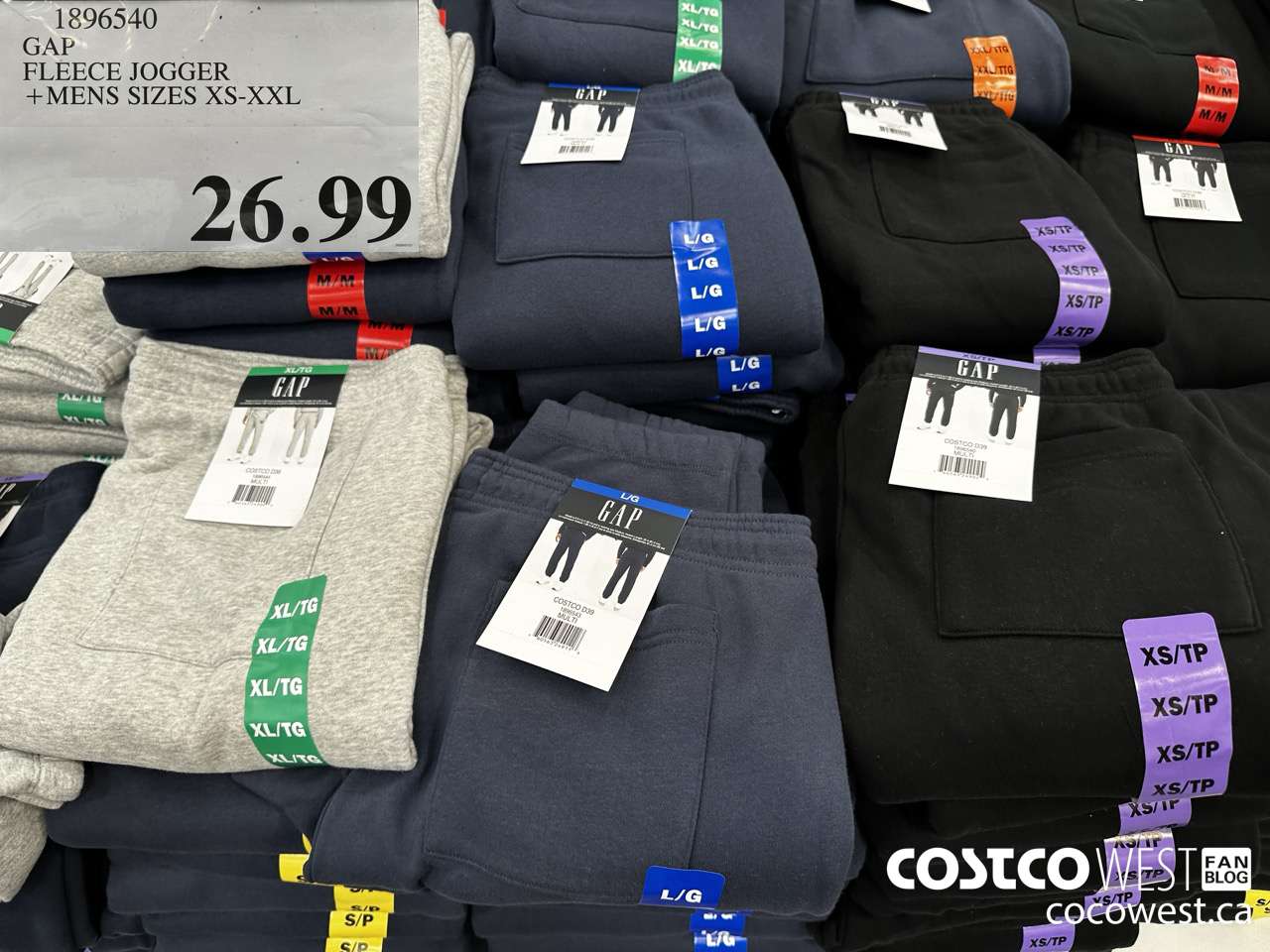 1896540 GAP FLEECE JOGGER MENS SIZES XS-XXL $26.99