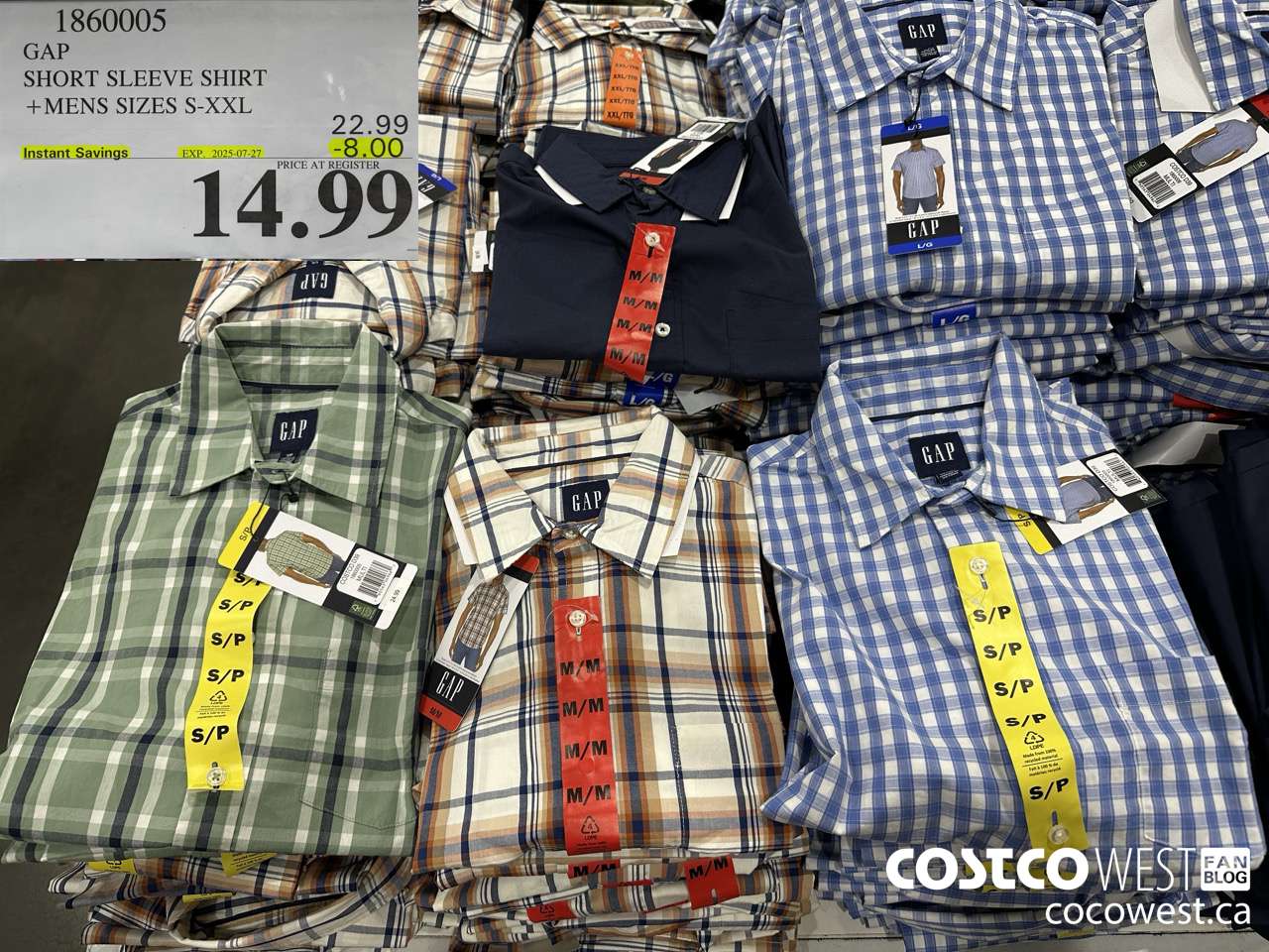 1860005 GAP SHORT SLEEVE SHIRT MENS SIZES S-XXL ($8.00 INSTANT SAVINGS EXPIRES ON 2025-07-27) $14.99