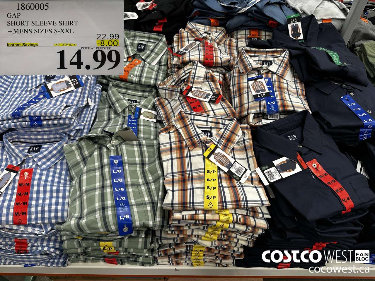 1860005 GAP SHORT SLEEVE SHIRT MENS SIZES S-XXL ($8.00 INSTANT SAVINGS EXPIRES ON 2025-07-27) $14.99