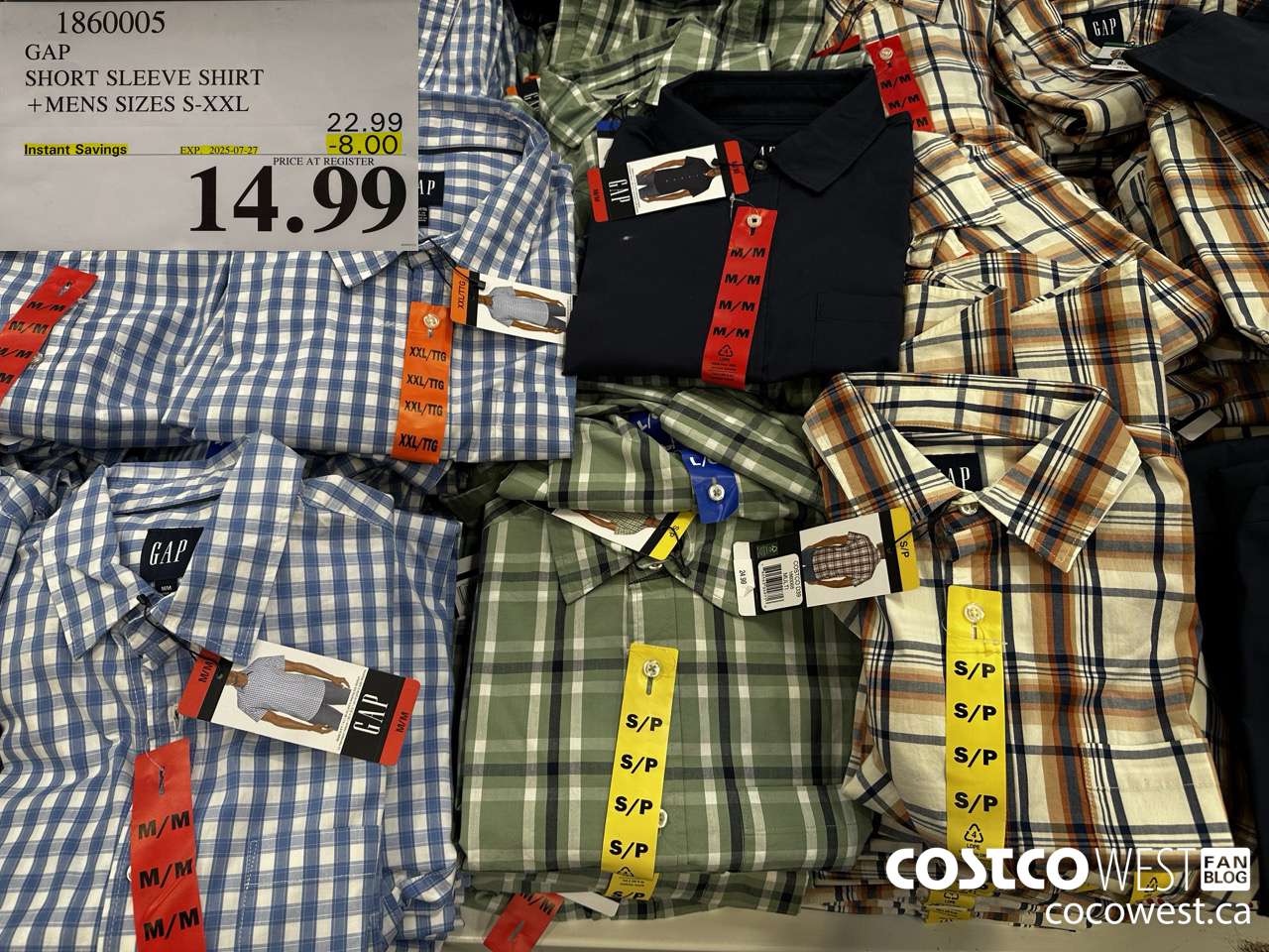 1860005 GAP SHORT SLEEVE SHIRT MENS SIZES S-XXL ($8.00 INSTANT SAVINGS EXPIRES ON 2025-07-27) $14.99