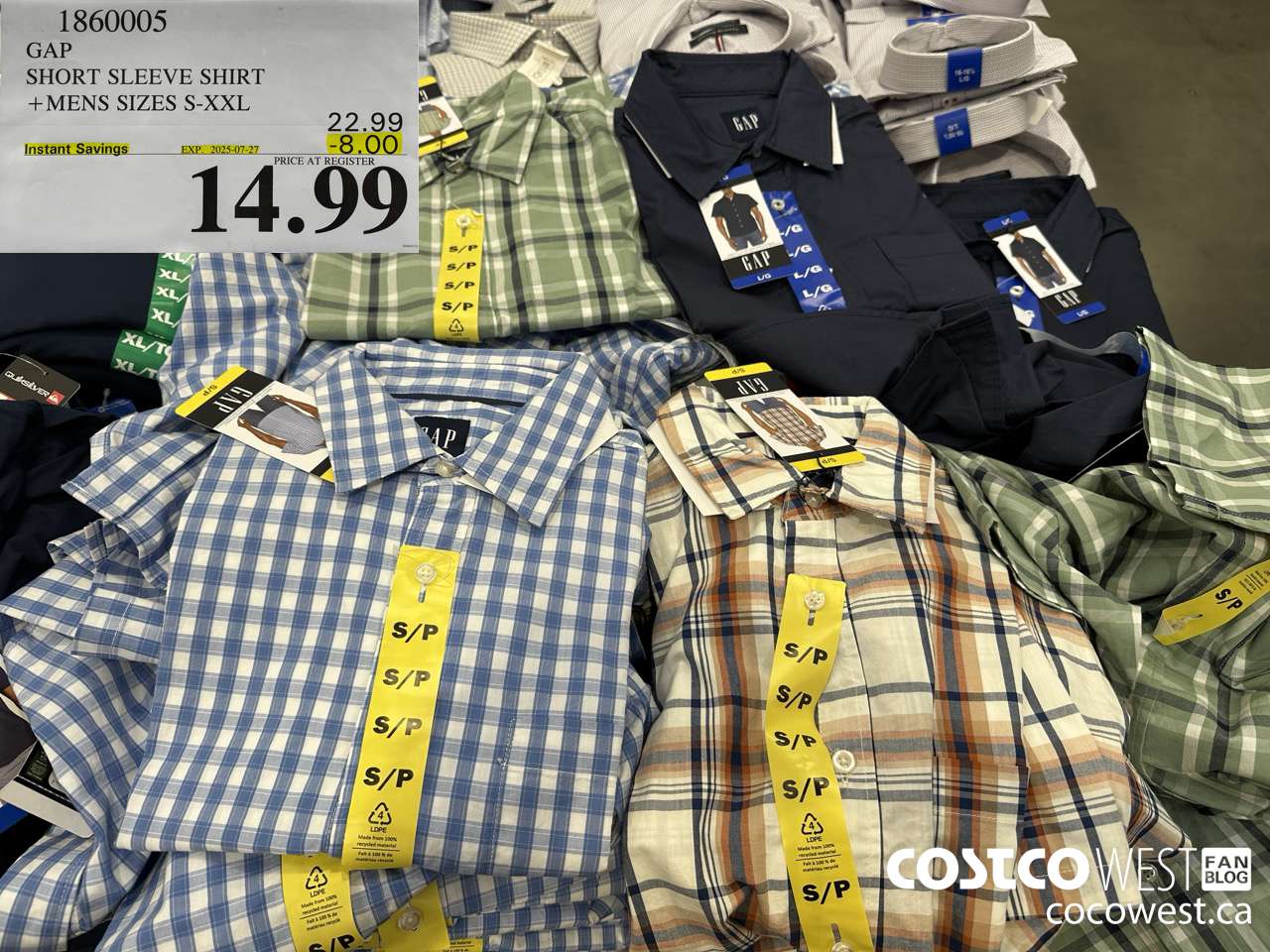 1860005 GAP SHORT SLEEVE SHIRT MENS SIZES S-XXL ($8.00 INSTANT SAVINGS EXPIRES ON 2025-07-27) $14.99