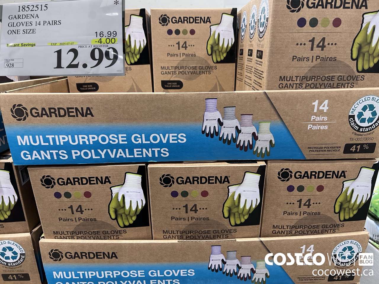 1852515 GARDENA GLOVES 14 PAIR ONE SIZE ($4.00 INSTANT SAVINGS EXPIRES ON 2025-07-07) $12.99