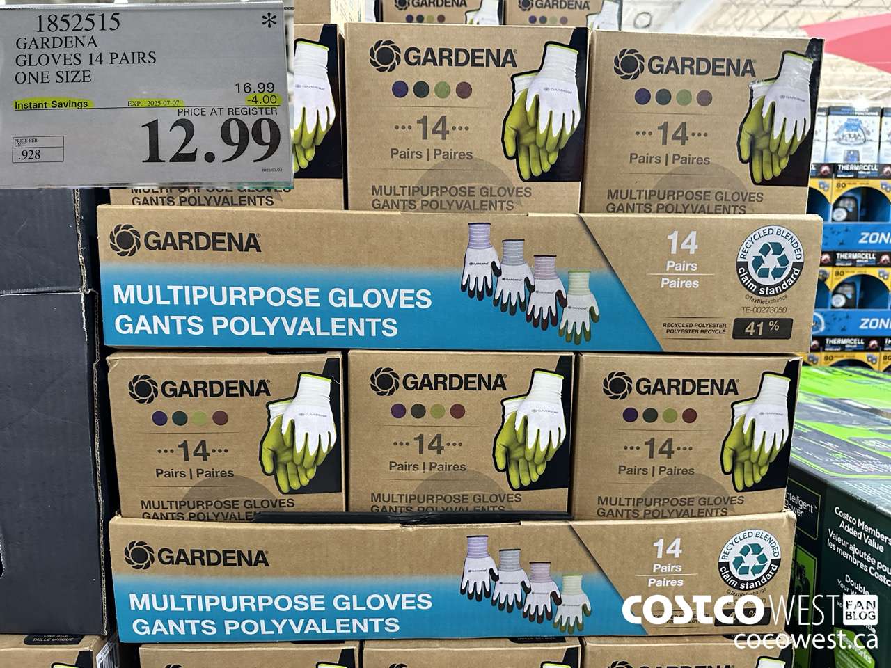 1852515 GARDENA GLOVES 14 PAIR ONE SIZE ($4.00 INSTANT SAVINGS EXPIRES ON 2025-07-07) $12.99