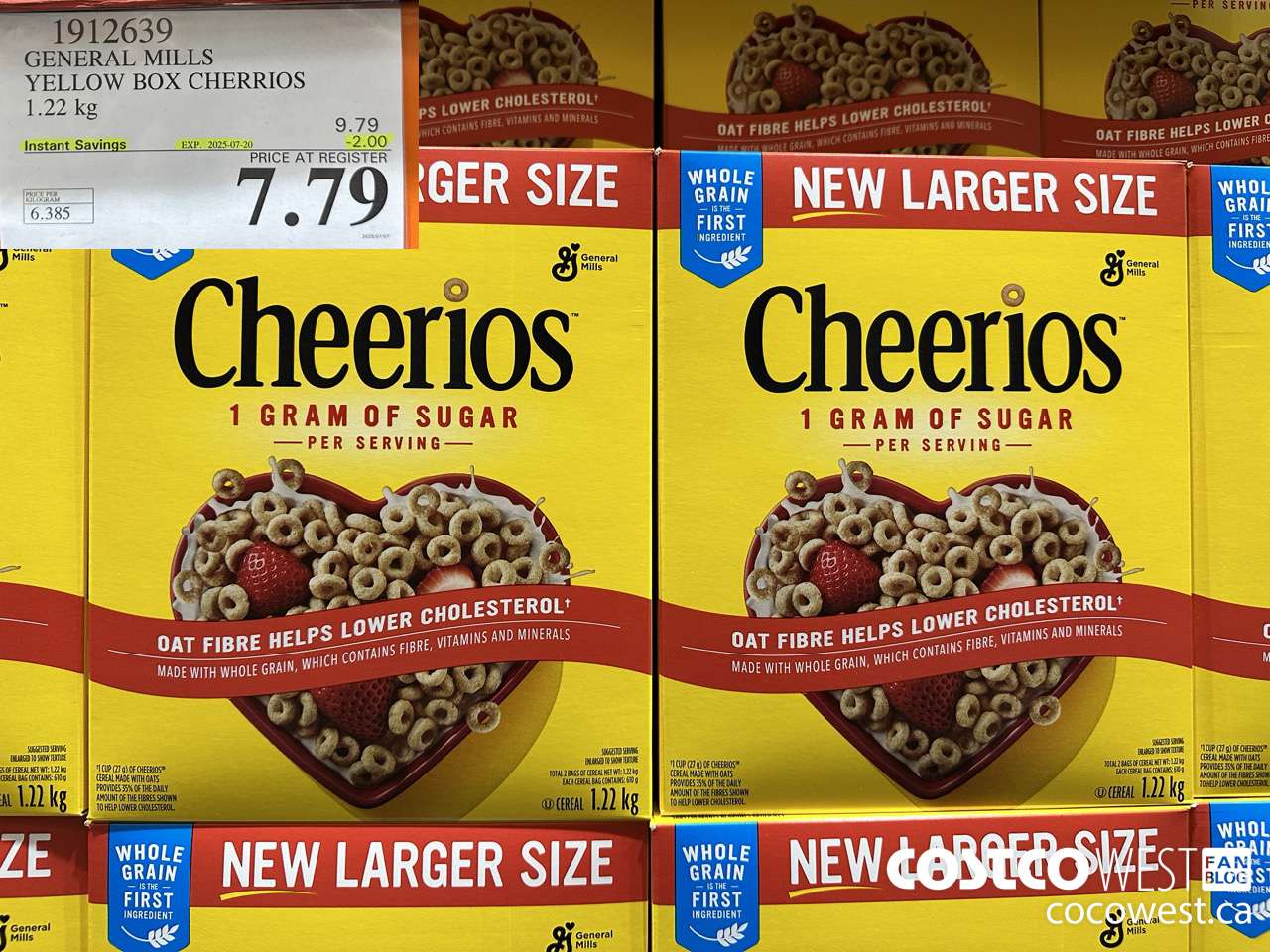 1912639 GENERAL MILLS YELLOW BOX CHEERIOS 1.22KG ($2.00 INSTANT SAVINGS EXPIRES ON 2025-07-20) $7.79