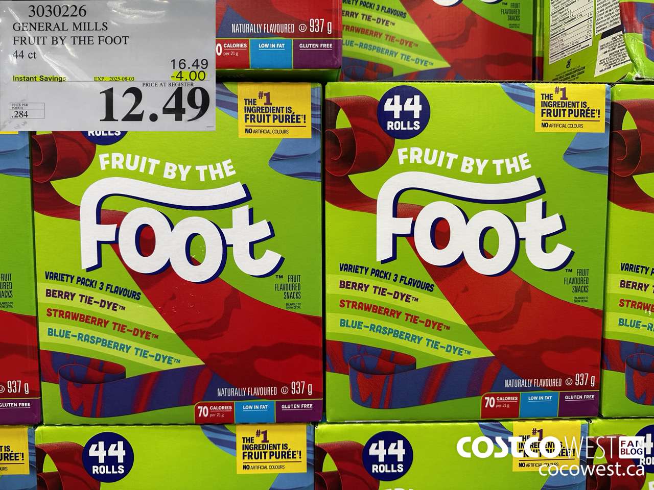 3030226 GENERAL MILLS FRUIT BY THE FOOT 44 ct ($4.00 INSTANT SAVINGS EXPIRES ON 2025-08-03) $12.49