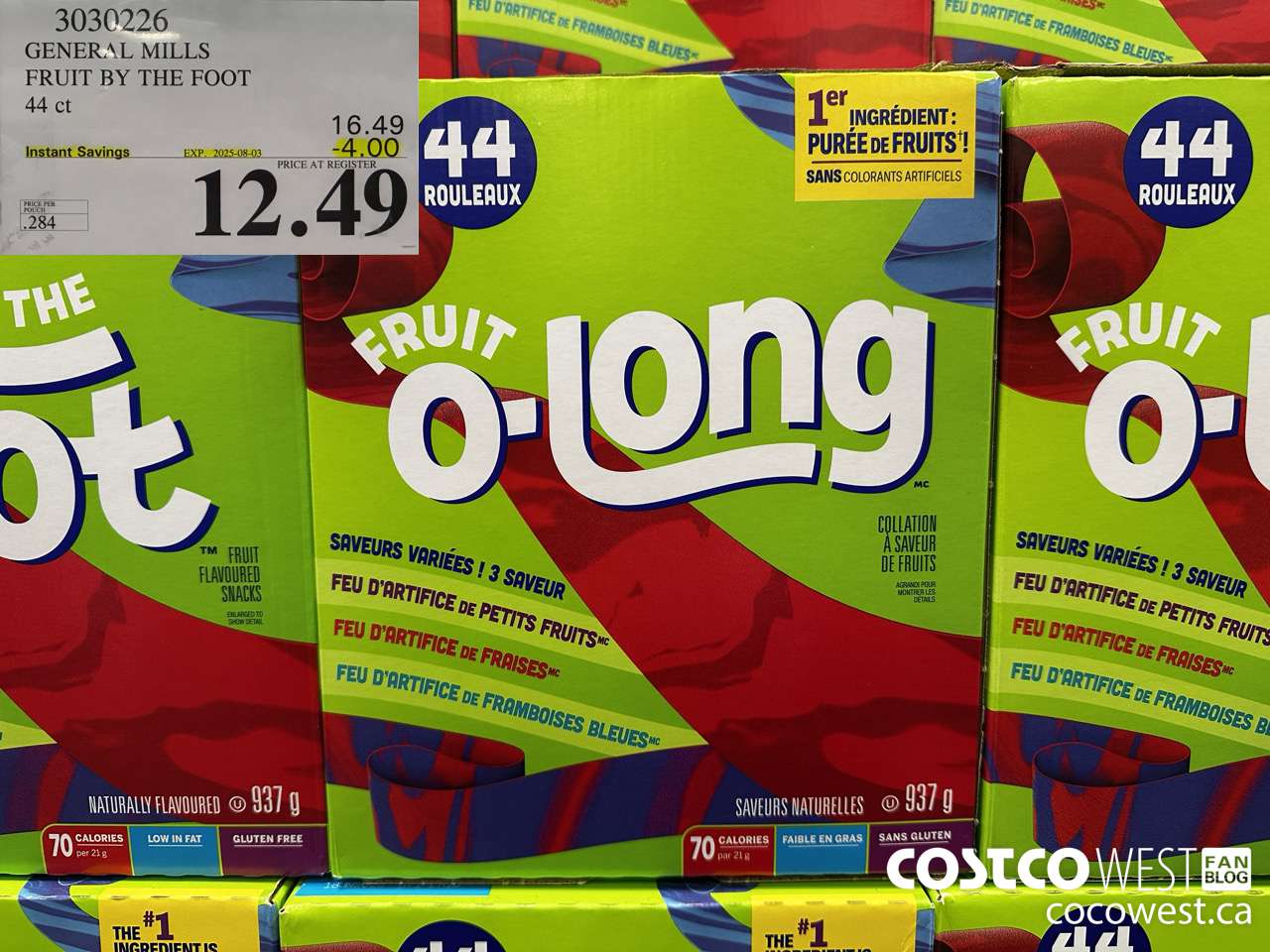 3030226 GENERAL MILLS FRUIT BY THE FOOT 44 ct ($4.00 INSTANT SAVINGS EXPIRES ON 2025-08-03) $12.49