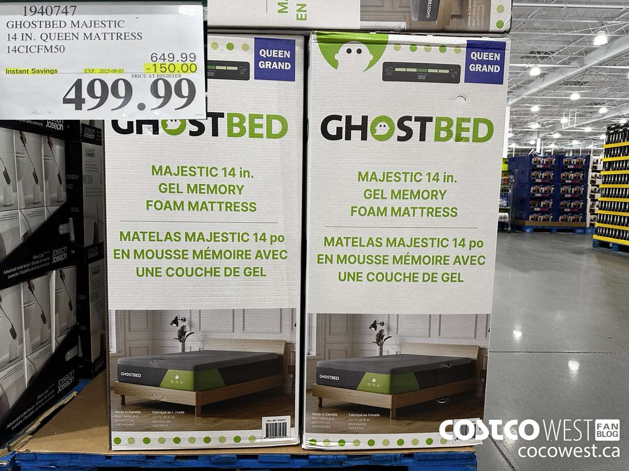 1940747 GHOSTBED MAJESTIC 14 IN QUEEN MATTRESS 14CICFM50 ($150.00 INSTANT SAVINGS EXPIRES ON 2025-08-03) $499.99