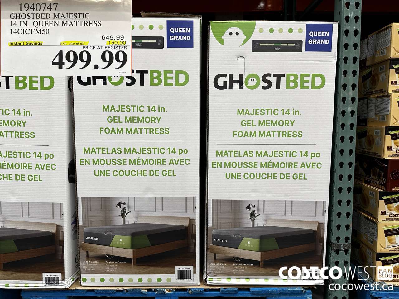 1940747 GHOSTBED MAJESTIC 14 IN QUEEN MATTRESS 14CICFM50 ($150.00 INSTANT SAVINGS EXPIRES ON 2025-08-03) $499.99