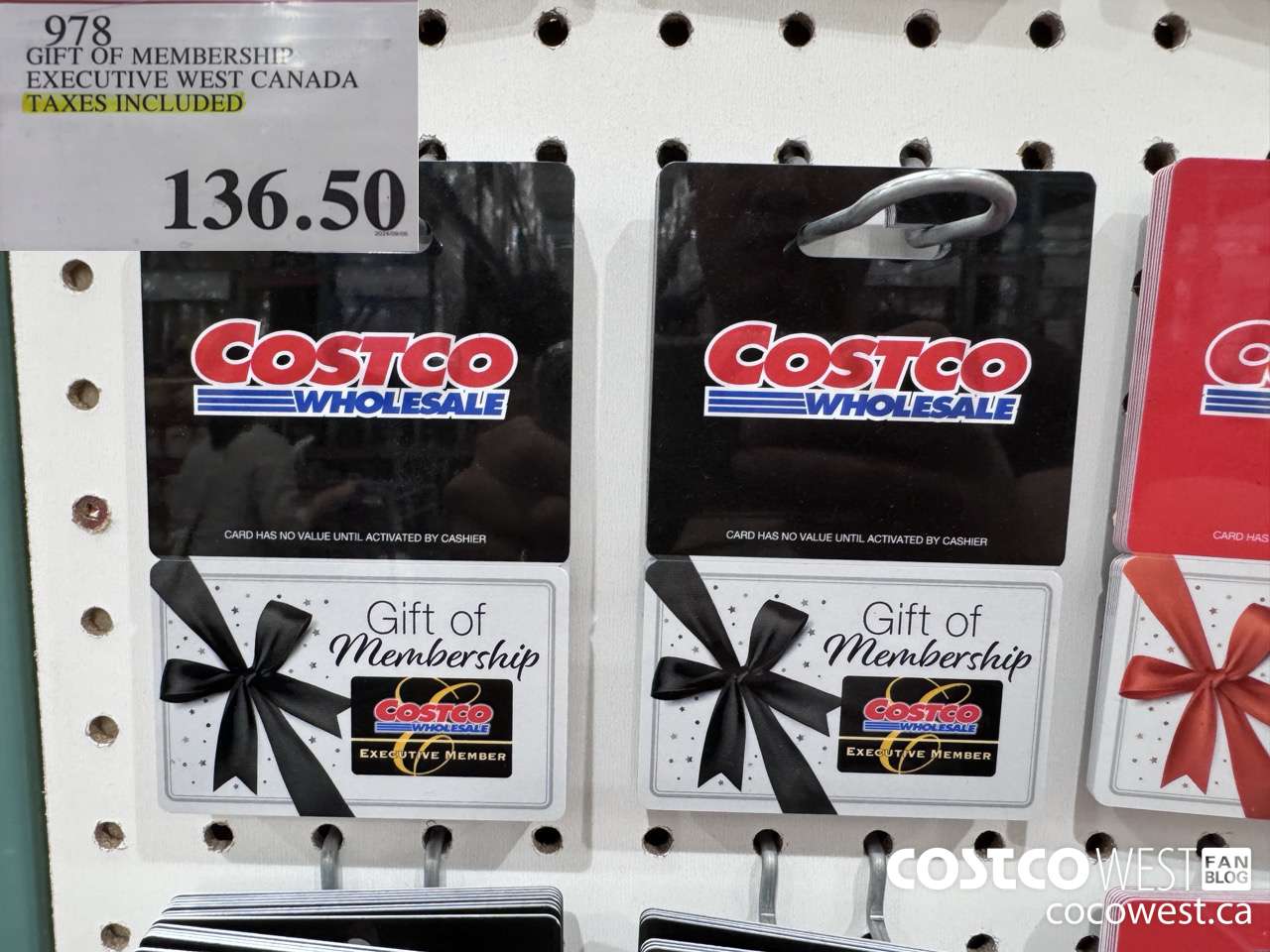 978 GIFT OF MEMBERSHIP EXECUTIVE WEST CANADA TAXES INCLUDED $136.50