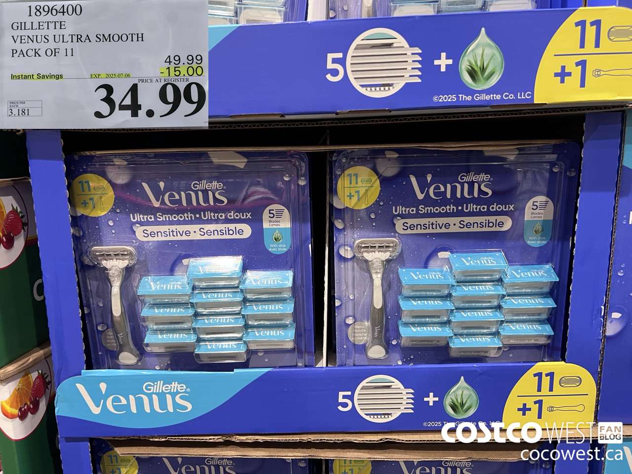 1896400 GILLETTE VENUS ULTRA SMOOTH PACK OF 11 ($15.00 INSTANT SAVINGS EXPIRES ON 2025-07-06) $34.99