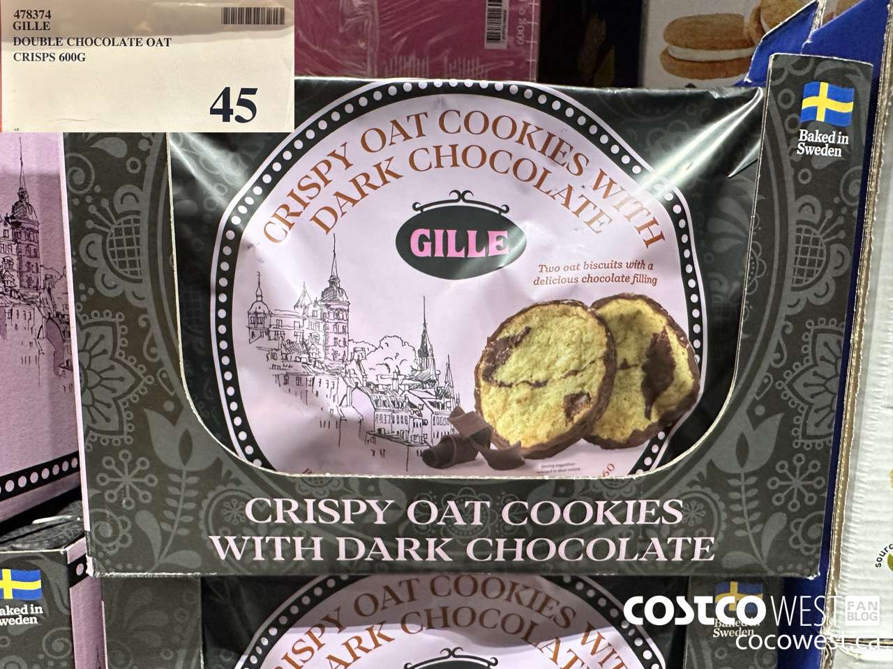 578374 GILLE DOUBLE CHOCOLATE OAT CRISPS 600G $45.00