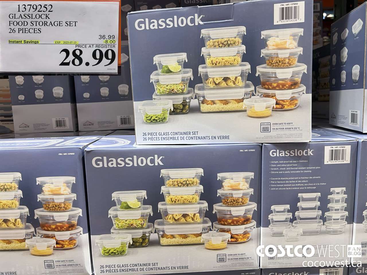 1379252 GLASSLOCK FOOD STORAGE SET 26 PIECES ($8.00 INSTANT SAVINGS EXPIRES ON 2025-07-13) $28.99