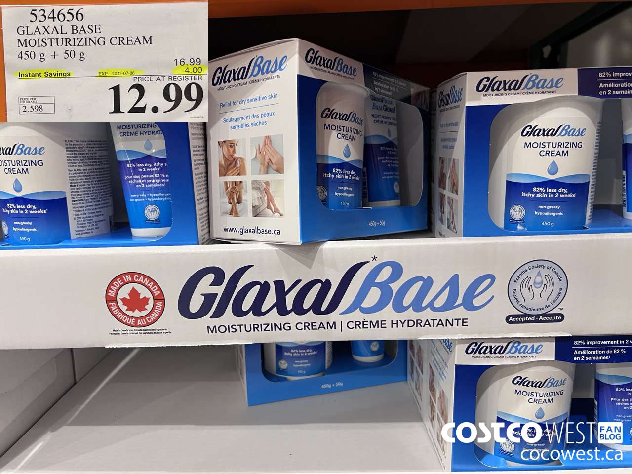 534656 GLAXAL BASE CREAM 450g + 50 g ($4.00 INSTANT SAVINGS EXPIRES ON 2025-07-06) $12.99