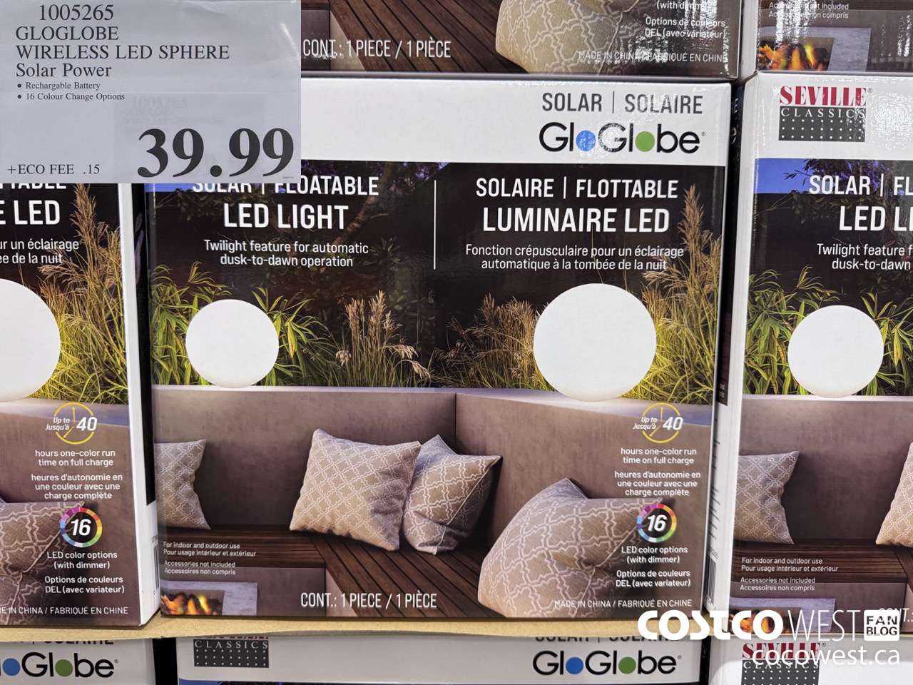 1005265 GLOGLOBE WIRELES LED SPHERE SOLAR POWER $39.99