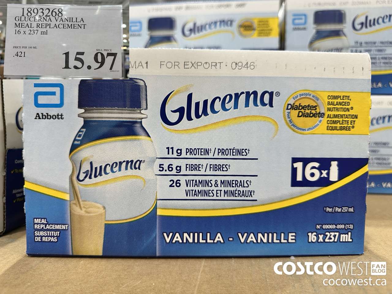 1893268 GLUCERNA VANILLA MEAL REPLACEMENT 16 X 237ML $15.97