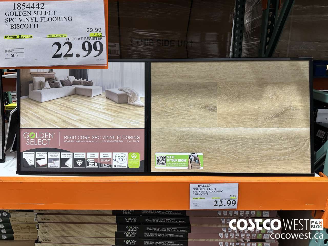 1854442 GOLDEN SELECT SPC VINYL FLOORING BISCOTTI ($7.00 INSTANT SAVINGS EXPIRES ON 2025-08-03) $22.99