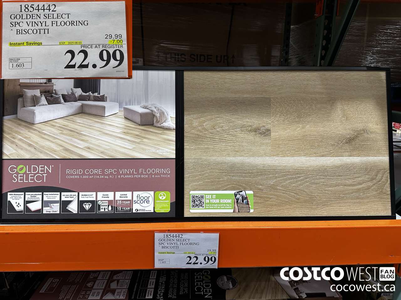 1854442 GOLDEN SELECT SPC VINYL FLOORING BISCOTTI ($7.00 INSTANT SAVINGS EXPIRES ON 2025-08-03) $22.99