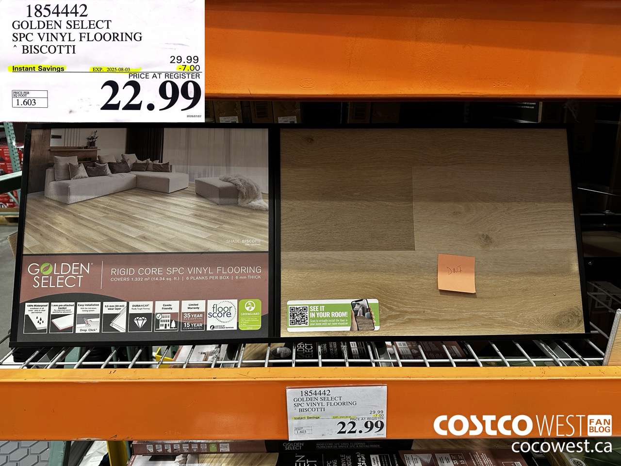 1854442 GOLDEN SELECT SPC VINYL FLOORING BISCOTTI ($7.00 INSTANT SAVINGS EXPIRES ON 2025-08-03) $22.99