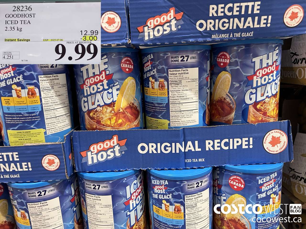 28236 GOODHOST ICED TEA 2.35 kg ($3.00 INSTANT SAVINGS EXPIRES ON 2025-07-06) $9.99