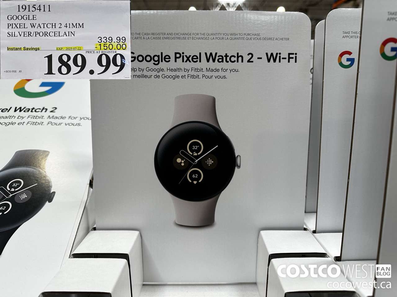 1915411 GOOGLE PIXEL WATCH 2 41MM SILVER/PORCELAIN ($150.00 INSTANT SAVINGS EXPIRES ON 2025-07-22) $189.99