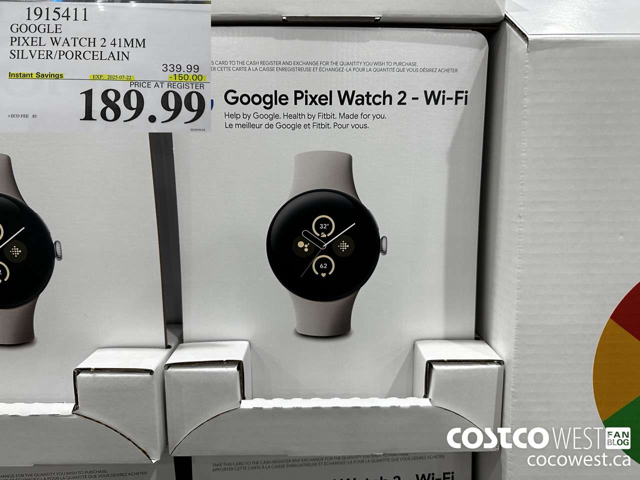1915411 GOOGLE PIXEL WATCH 2 41MM SILVER/PORCELAIN ($150.00 INSTANT SAVINGS EXPIRES ON 2025-07-22) $189.99