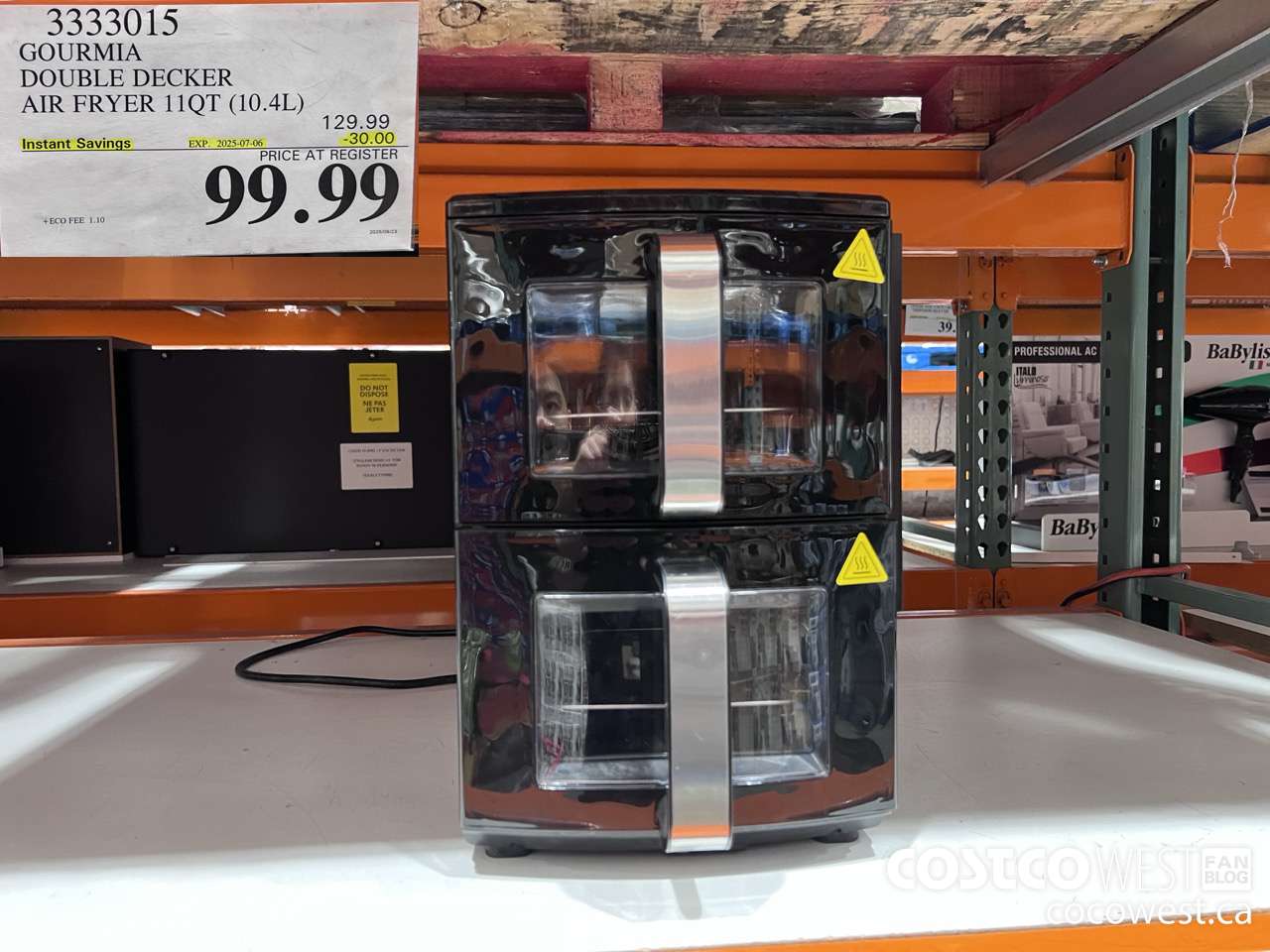 3333015 GOURMIA DOUBLE DECKER AIR FRYER 11QT (10.4L) ($30.00 INSTANT SAVINGS EXPIRES ON 2025-07-06) $99.99