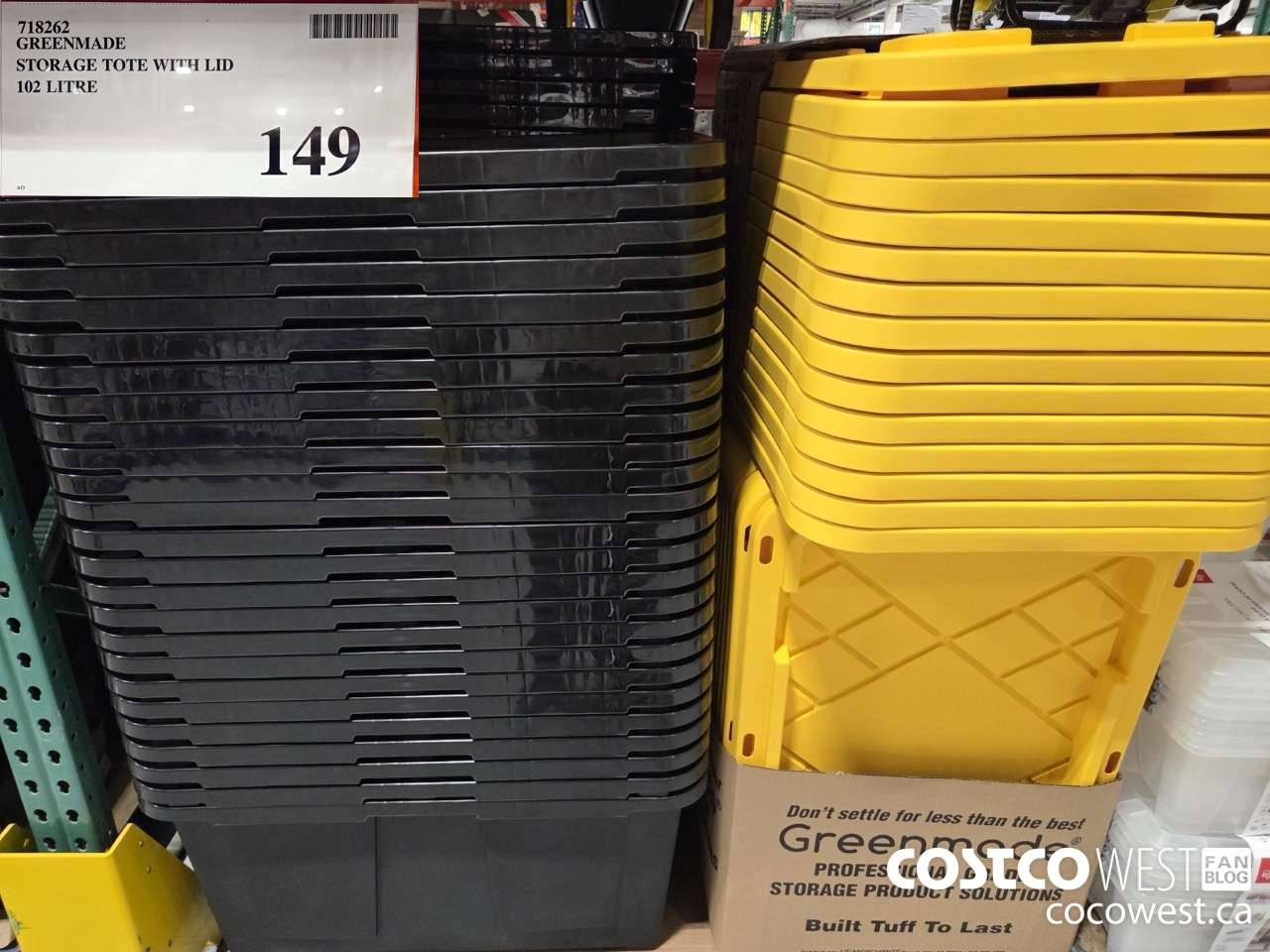 718262 GREENMADE STORAGE TOTE WITH LID 102 LITRE $149.00