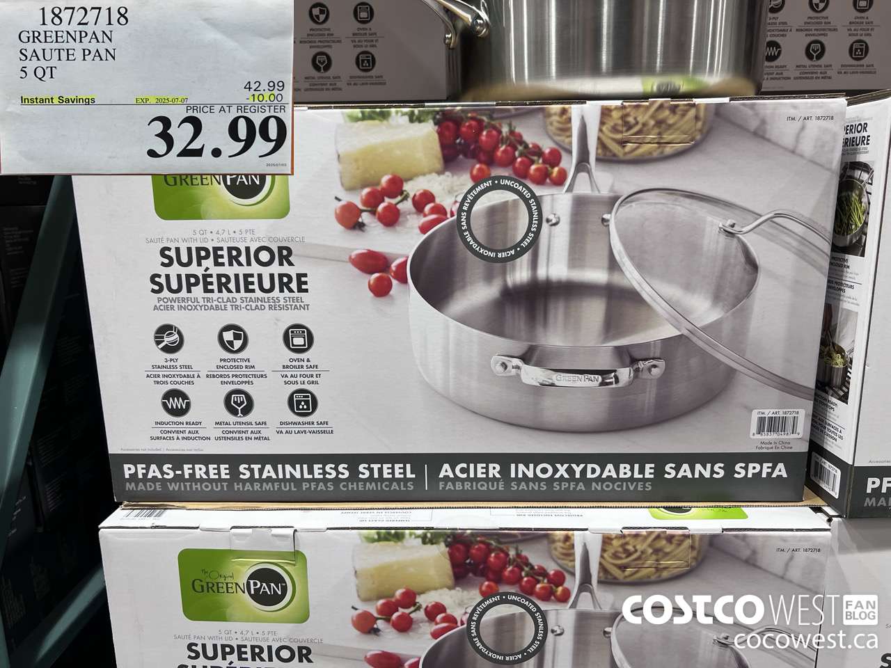 1872718 GREENPAN SAUTE PAN 5 QT ($10.00 INSTANT SAVINGS EXPIRES ON 2025-07-07) $32.99