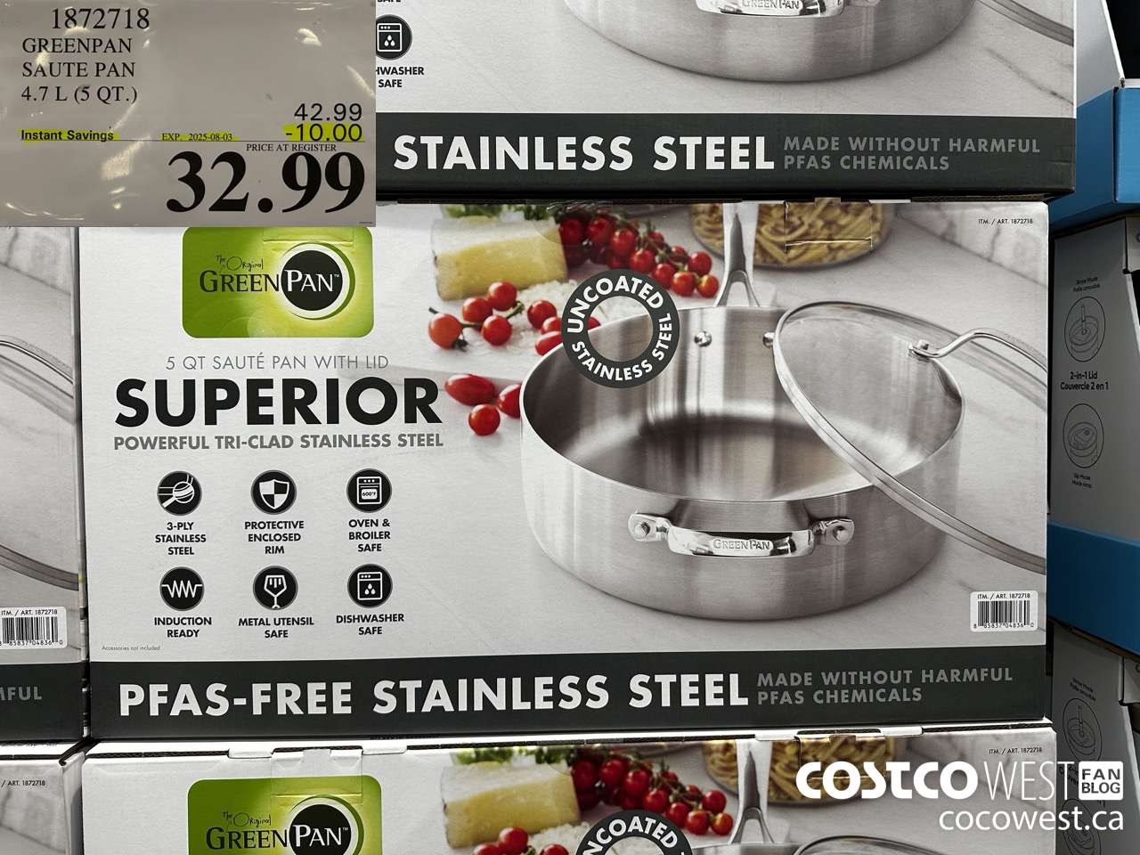 1872718 GREENPAN SAUTE PAN 5 QT ($10.00 INSTANT SAVINGS EXPIRES ON 2025-08-03) $32.99